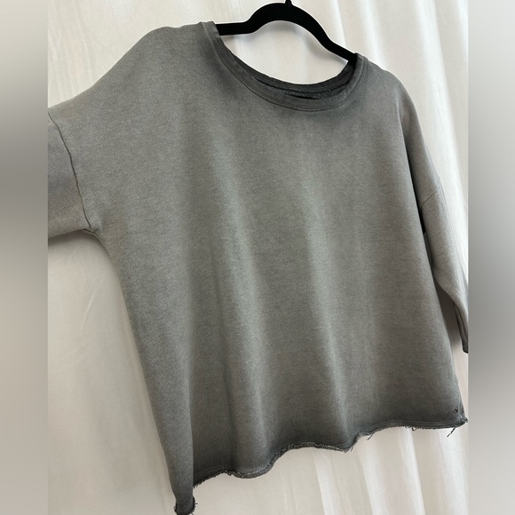American Eagle Outfitters Gray 3/4 Sleeve Pullover Crewneck Womens Size Small - Picture 2 of 6